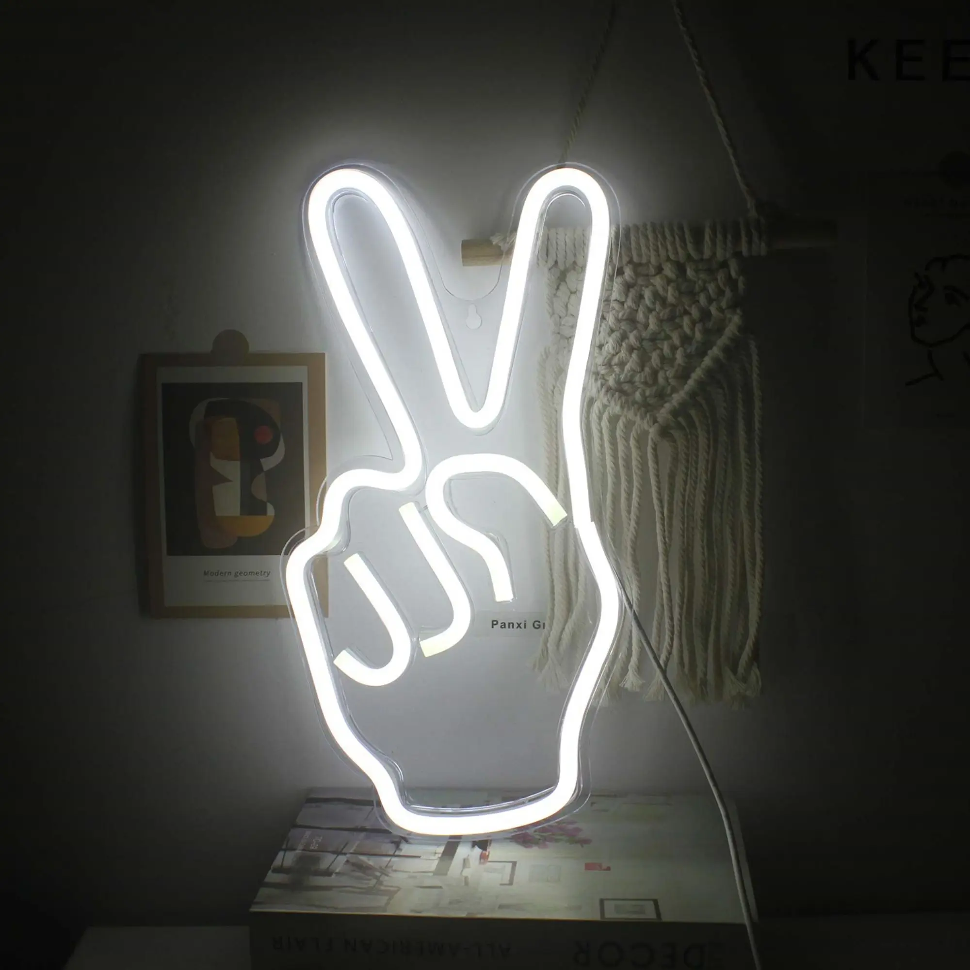 

Victory Gesture Neon Signs Peace Finger Sign Wall Decor Neon Light Novelty Neon Wall Lights for Kids Home Party Holiday Decor
