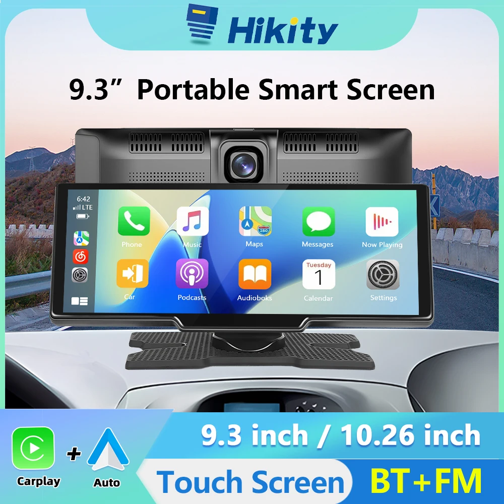 Hikity 10.26 "Car Mirror Registrazione Video Wireless Carplay Monitor Android Auto Dashboard Dvr Automotive Multimedia Player