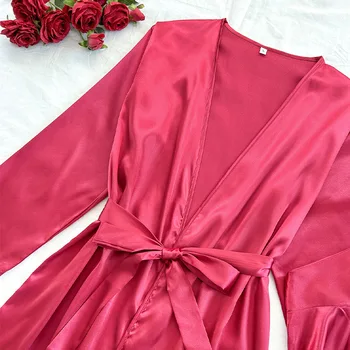 العروس الزفاف رداء فستان دعوى المرأة رايون البشكير ثوب النوم مجموعة الصيف Homewear فستان النوم كيمونو غير رسمي ملابس النوم ثوب النوم 4