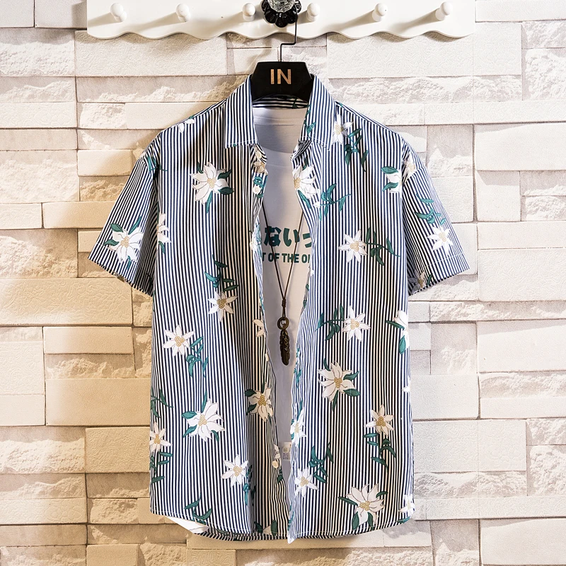 

Floral Shirts For Men Casual Men's Hawaiian Shirt Beach Short Sleeve Fashion Tops Tee Shirt Man Blouse Camisa Men Clothes Camis
