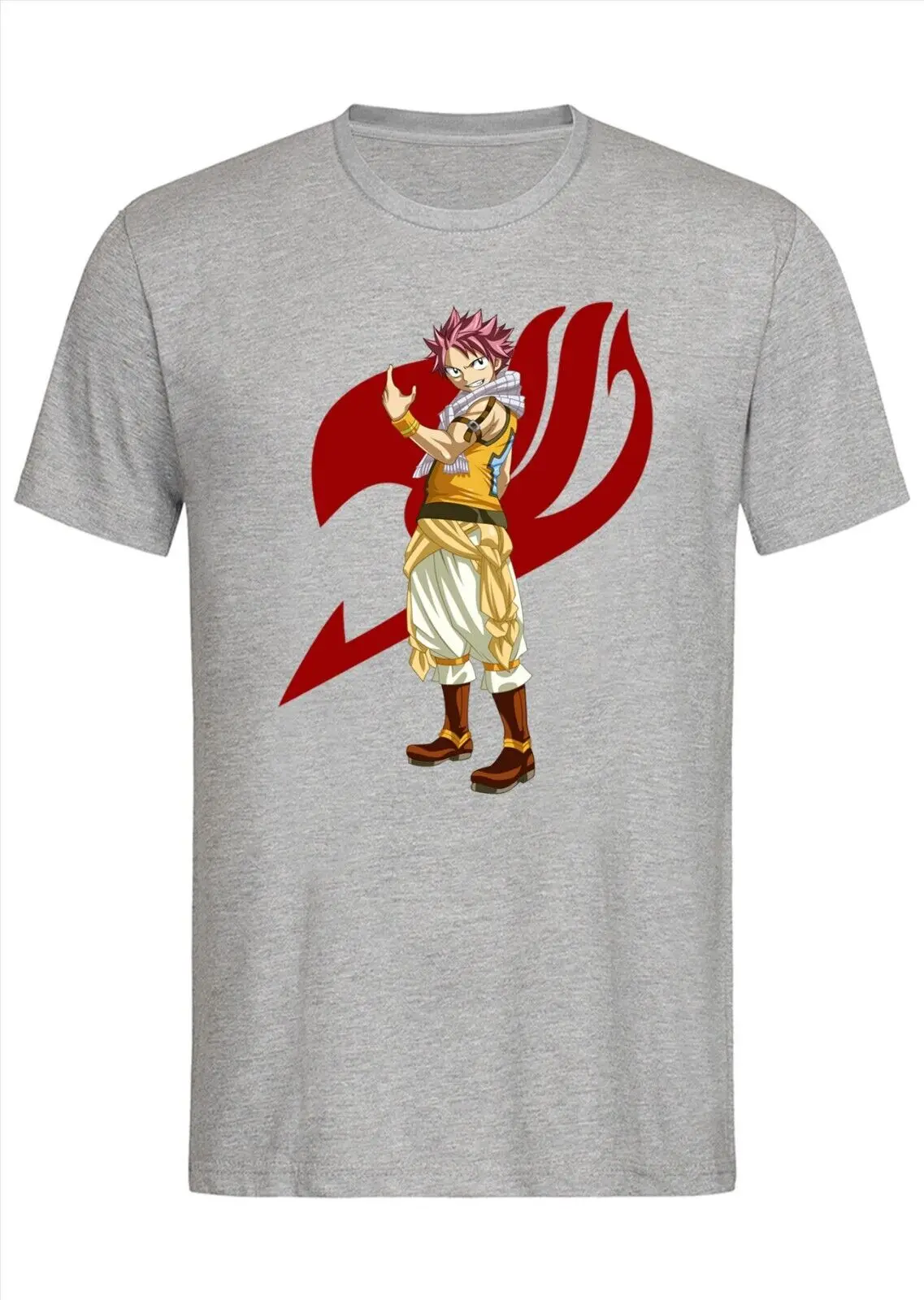 Fairy Tail Natsu Logo Anime Manga Unisex Uomo Donna Top Sport Wear Tee T-Shirt
