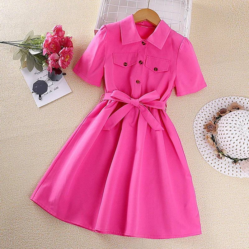 Girl's Casual Pink Dress 1