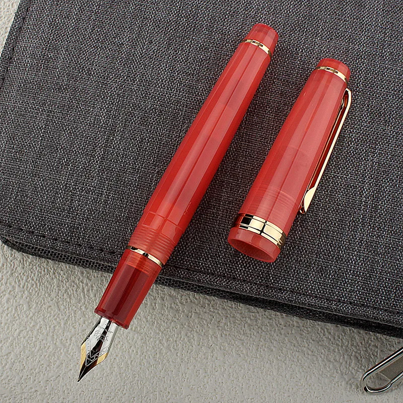 Jinhao 82 Fountain Pen Acrylic Ink Pen Spin Golden EF F Nib Elegante Business Office School Supplies Writing Pen 5