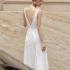 Newest Formal Evening Dresses Sexy Backless Sleeveless Bridal Dress Elegant Floor-length Simple Wedding Dresses Customized 5