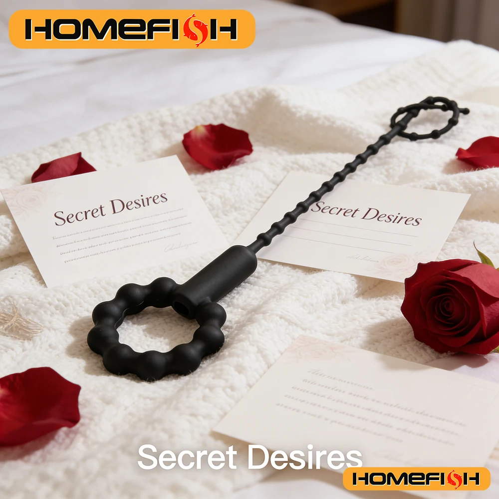 Silicone Vibrating Urethral Sound Electric Prostate Massager Toy Soft & Flexible Beaded Design for Intense Stimulation