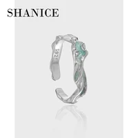 SHANICE Authentic S925 Sterling Silver Ring Geometric Adjustable Drop Glaze Ring Women's Fine Jewelry Dinner Party Gift Wholesal 1