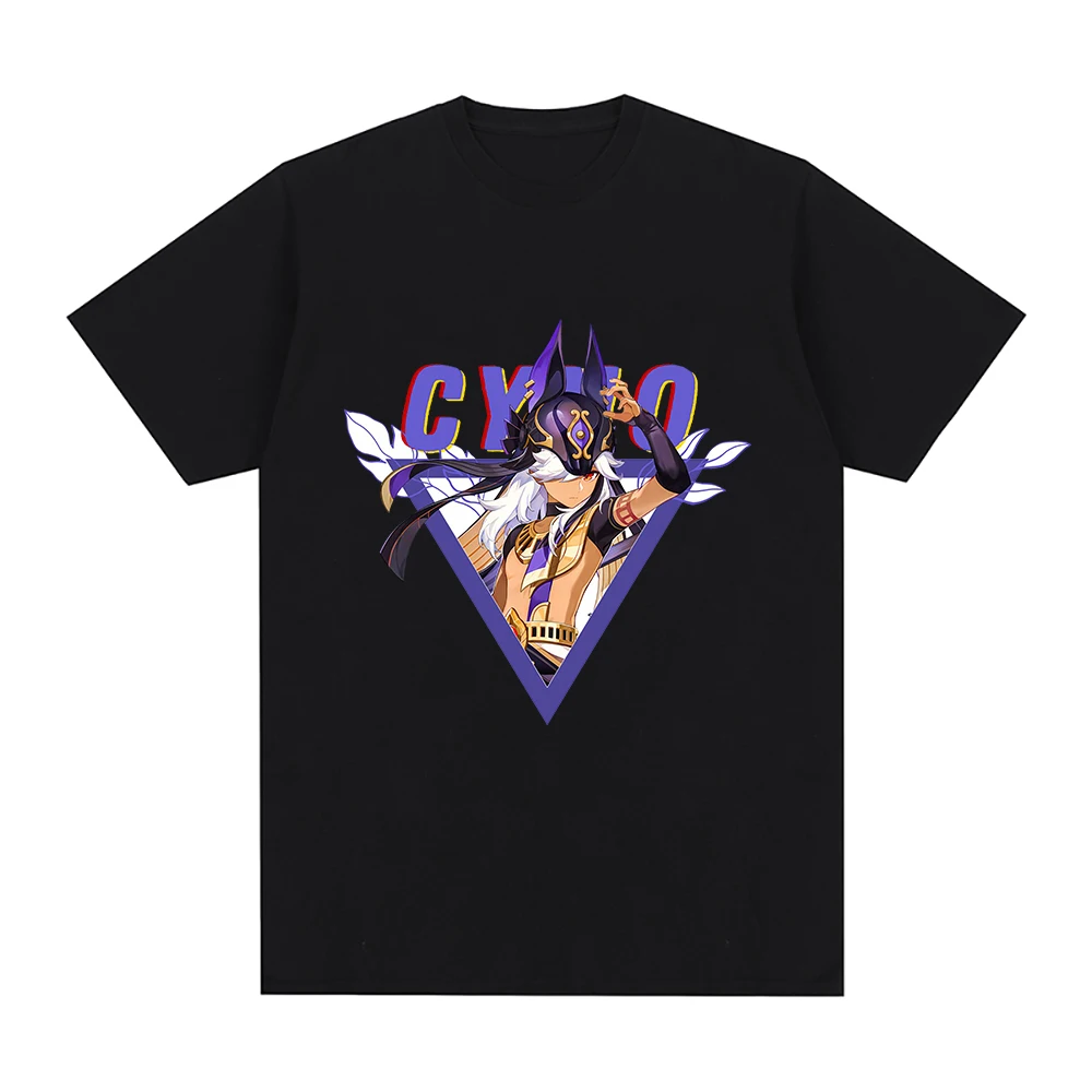 

New Cyno T-Shirts Anime Game Genshin Impact Print Streetwear Men Women Fashion Oversized Pure Cotton T Shirt Harajuku Tees Tops