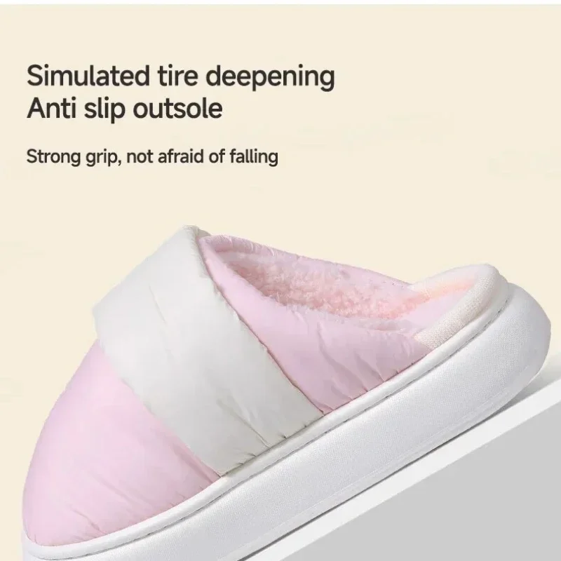 Women's Slippers Warm Home Cotton Slippers Can Be Worn Outside Waterproof Non-Slip Couple Style Winter Women's Slippers