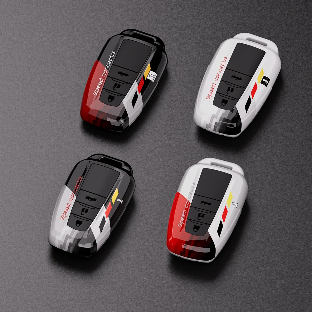 

Car Remote Key Case Protection Cover Keychain Holder For Toyota Camry CHR Corolla RAV4 Avalon Land Cruiser Prado Prius 2017-2022
