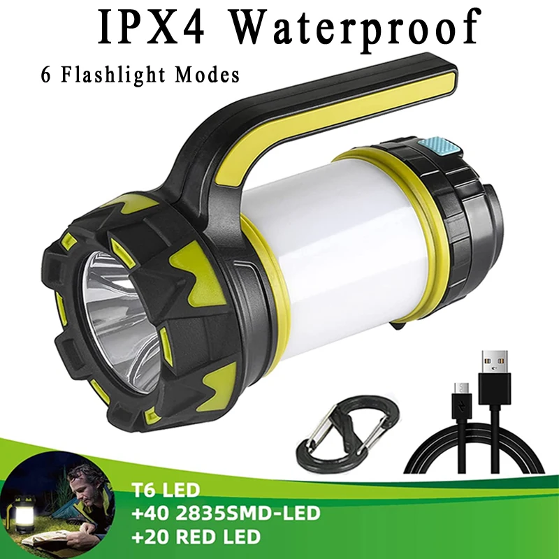 

LED Outdoor Portable Light Multi-function Strong Light Flashlight Camping Emergency Portable Hand Lamp USB Charging