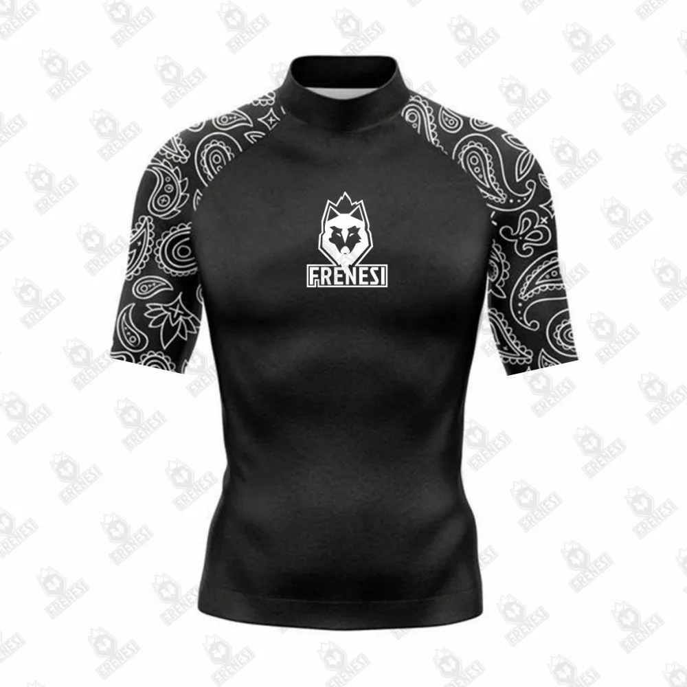 Sports Shirt Men Rashguard Men's Short Sleeve Surf Tee Arch Wave Frenesi Performance Tight-fitting Swimwear UPF 50+ Rashguard Vacation Beachwear