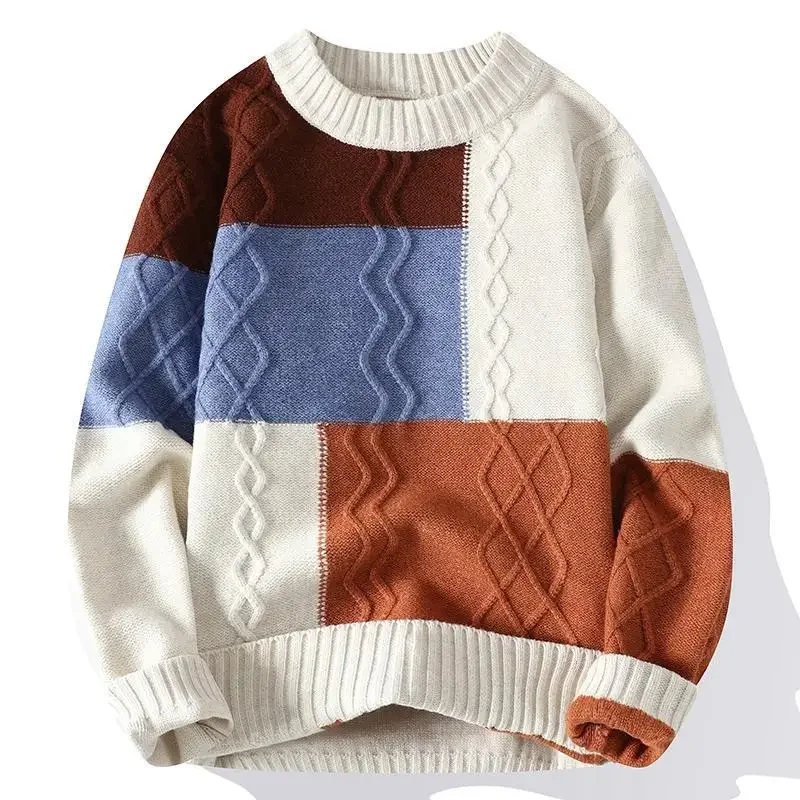 Men's Loose Thermal Sweater, Thick Streetwear, Trendy, Spring, Winter