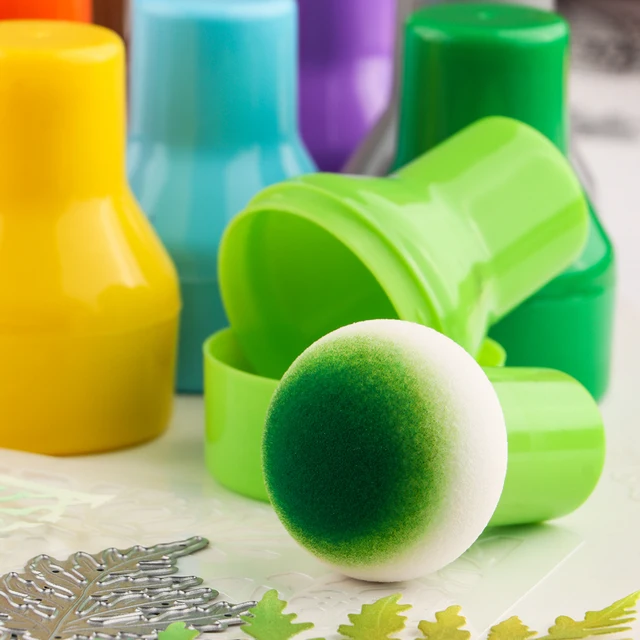 Köteg 12-24Pcs Szivárványos Papír Pouncers Tinta Applikátor Tároló Tokjával Közvetlen Alkalmazáshoz A Kézműves Projekteknél Könnyen - Image 5