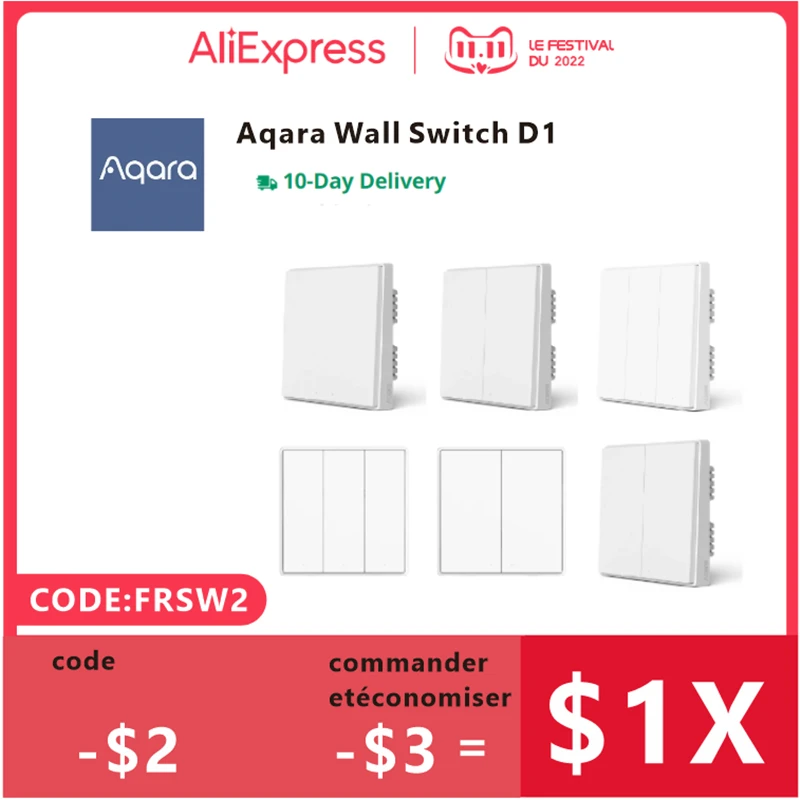2020-Aqara-D1-Wall-Switch-Zigbee-Smart-Zero-Line-Fire-Wire-Light-Remote ...