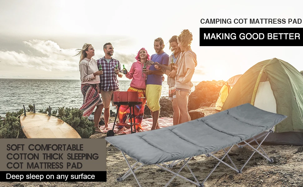 Description Picture 2 of itemWaterproof Camping Mat 75"x26"Soft Comfortable Cotton Portable Sleeping Cot outdoor Gear Camping Mat for Folding Bed