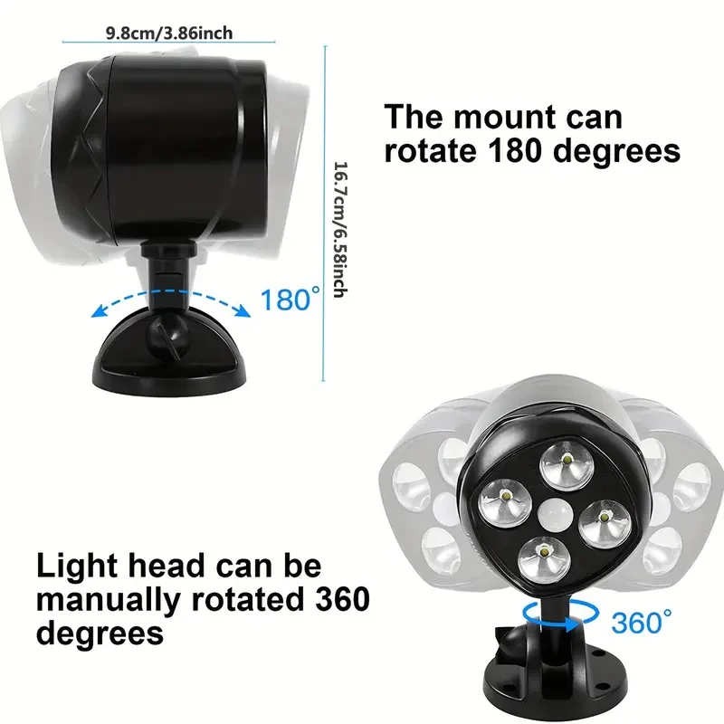 Motion Sensor Outdoor Lights Battery Motion Sensor Light Outdoor 6000K LED Spotlight Outdoor 8W 600 LM Security Lights for Ou