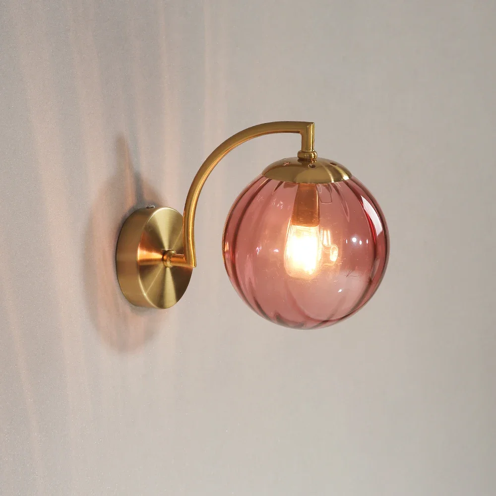 Modern Led Wall Lamp color Glass wall Light Nordic Minimalist Living Bedroom Bedside Sconce Dining Kitchen Indoor Light Fixture 5