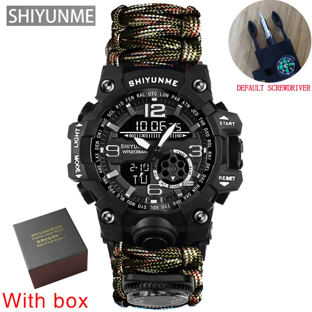 SHIYUNME New Sports Men's Watches Compass Luxury Military Quartz Watch Men Waterproof Male Clock relogio masculino 2022 