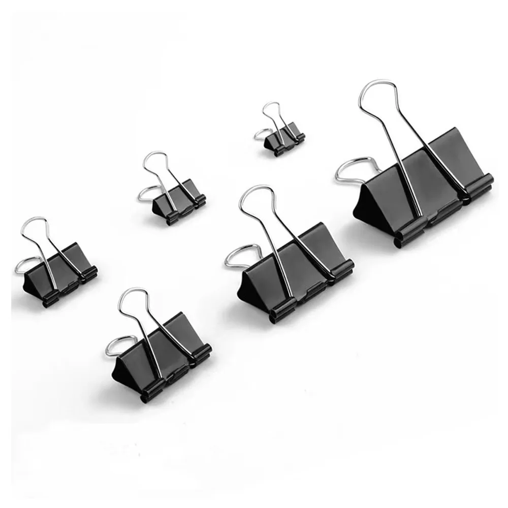 블랙 메탈 바인더 클립, 편지 종이 클립, 사무용품, 바인딩 고정 종이 클립, 25mm, 5 개