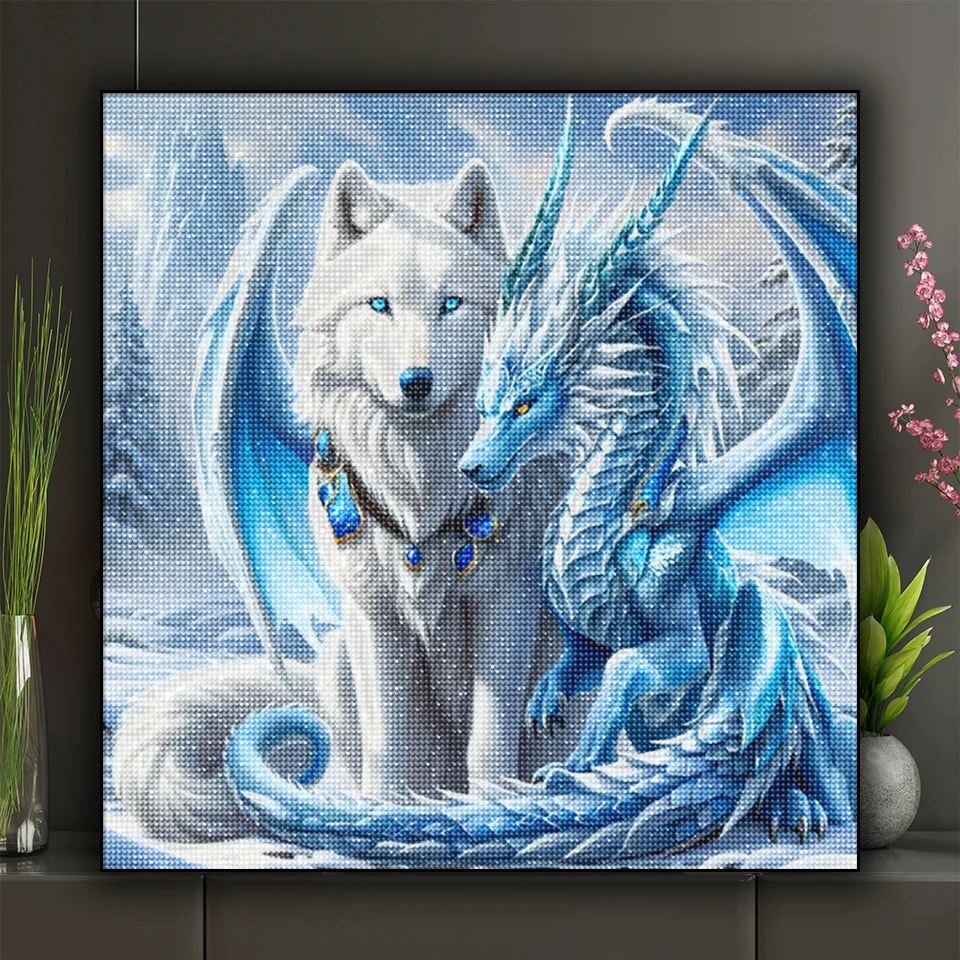 Don and Wolf Snowy Forest Diamond Painting 2