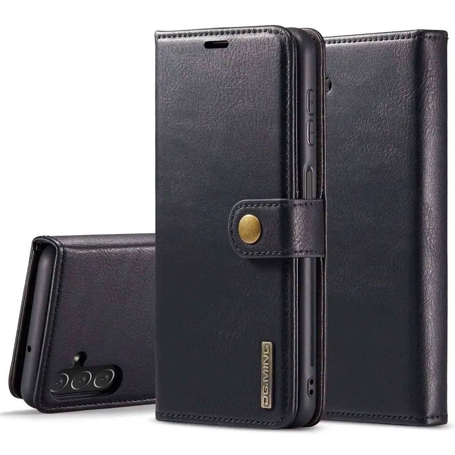 Detachable Magnetic Leather Wallet Case with Removable Flip Cover
