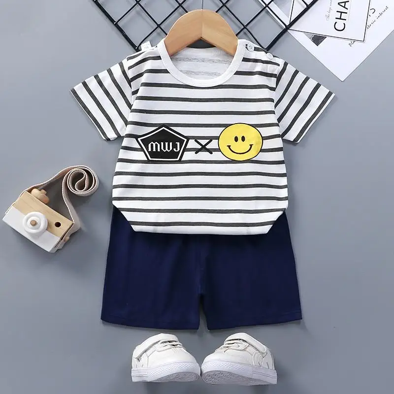 100% Cotton Kids Sets Baby Girls Clothing Summer Short Sleeved Two Piece Set Toddler Costumes Outfits Baby Clothes Boys Suits Baby Clothing Set comfotable Baby Clothing Set