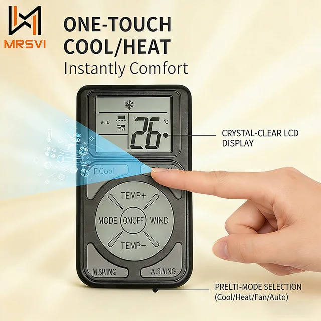 Télécommande universelle portable Mrsvi Q58 Mini pour climatiseur, compatible avec toutes les grandes marques et modèles de climatiseurs. 1