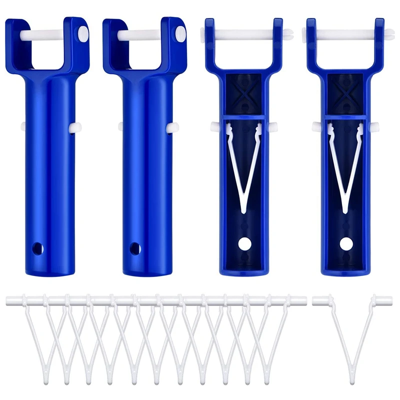 

New-4Pcs Swimming Pool Vacuum Head Handles Pool Cleaning Tool Replacement Accessories With 12Pcs V-Shaped Clip