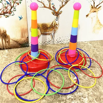 Children Throw Circle Game Ferrule Stacked Toys Fun Indoor Outdoor Parent-Child Interactive Circle Layers Early Education Gift 3