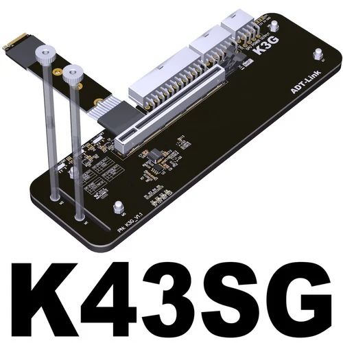 Adt R43sg 4.0 M.2 Nvme para Pcie 4.0 X16 Conector Pci-e 16x para M.2 m Chave Adaptador de Cabo de Extensão Egpu para Nuc Itx Stx Notebook pc - Imagem 6