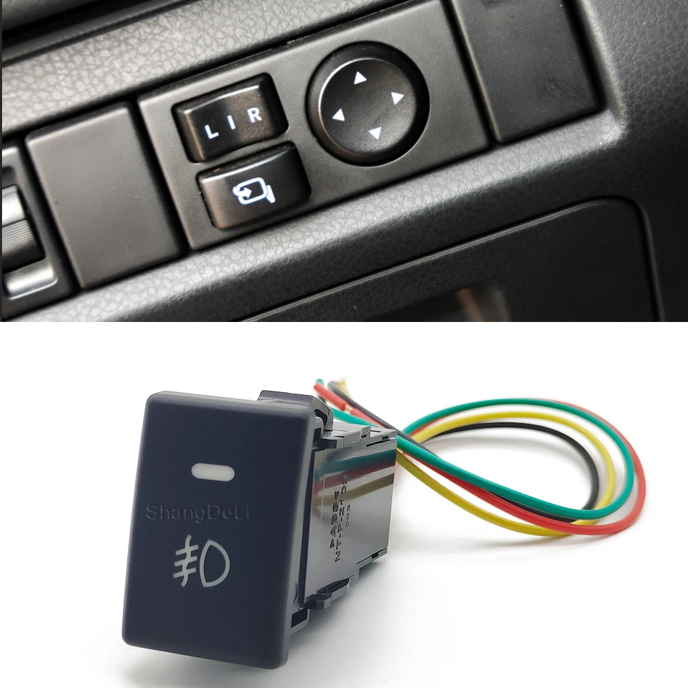 

Car LED Light Front Fog Lamp Switch Push Button With Connection Wire Refitted Lamp Auto Accessories For Isuzu D-MAX