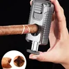 2024 Multifunctional Three-jet Flame Direct Injection Cigar Lighter with Built-in V-shaped Cigar Cutter Portable Five-in-one 6
