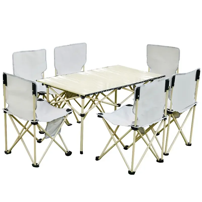 

Outdoor Folding Tables And Chairs Portable Set Picnic Table Camping Table Equipment Supplies Aluminum Alloy