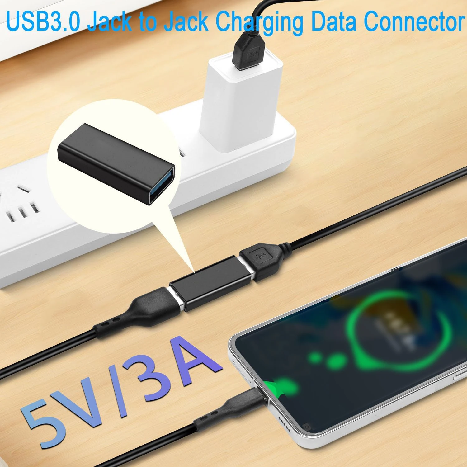 1/2/3pcs USB 3.0 암-USB3.0 암 어댑터, USB3.0 잭-잭 충전 데이터 커넥터 노트북 태블릿용 확장 소켓