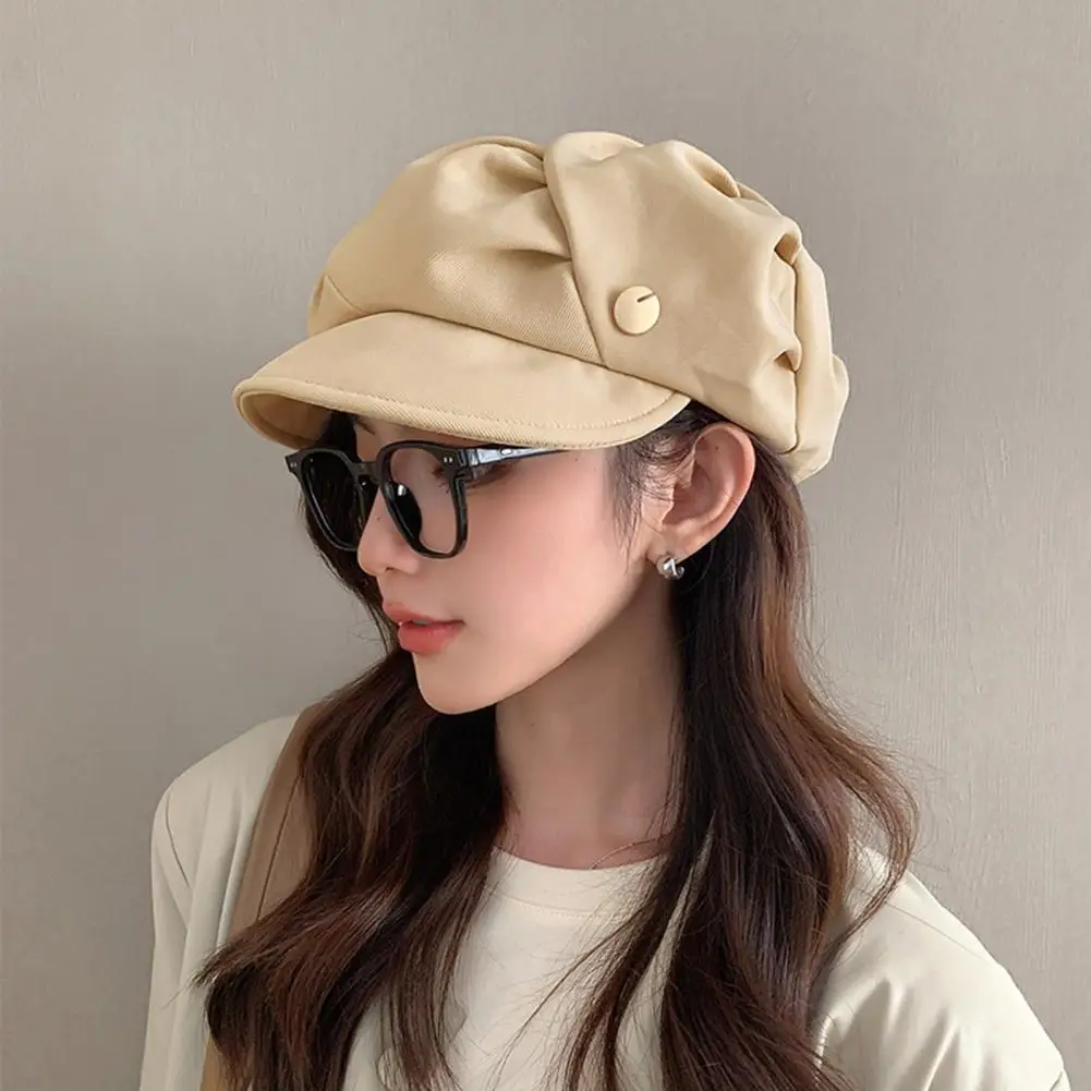 

Elastic Hat Long-lasting Hat Versatile Women's Cloud Top Octagonal Beret Hats Stylish Short Brim for Autumn/winter for Outdoor