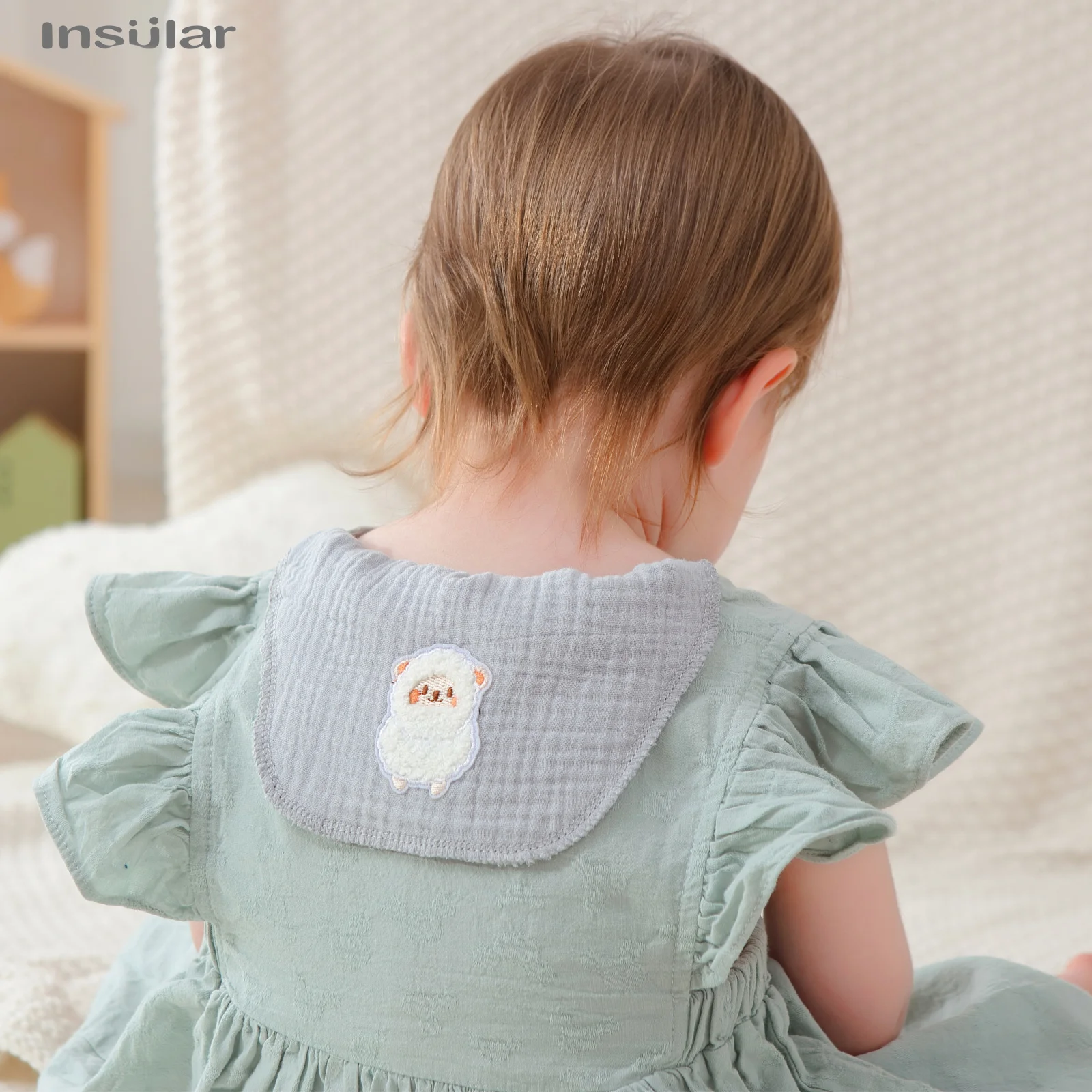 

Muslin Baby Sweat Towel 4 Layers Infant Child Sweat Towel Back Cotton Kindergarten Han Towel Child Gauze 43*20cm
