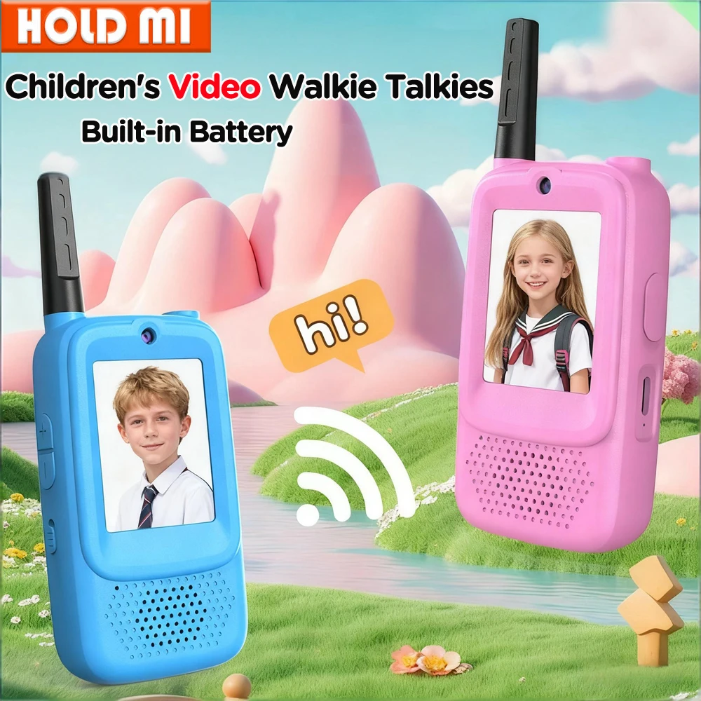 Kids Video Walkie Talkie with 2" HD Screen USB-C Rechargeable One-Click HD Call Intercom For Children Boys Girls Technology Gift