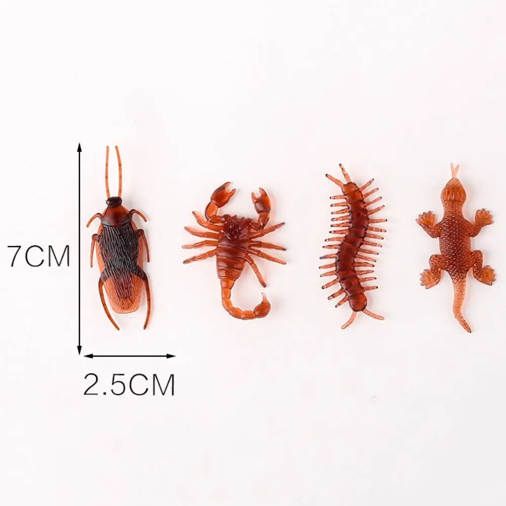 20Pcs Rubber Scorpion Simulation Cockroach Soft Tricky Props Fake Cockroach PVC Scorpion Gecko Centipede Model Toy