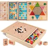 Eight In One Children's Multifunctional Board  Chess Wooden Flying Chess Checkers Gobang Chinese Chess Adult Parentchild Game 1