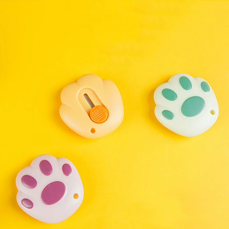 Utility Knife Paper Cutter Mail Opener Cartoon Cute Bear Paw Mini Utility Knife Wrapping Box Paper Envelope Cutter Letter Opener Student Stationery Scrapbooking Tools