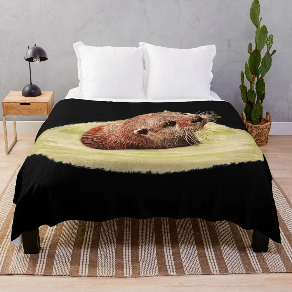 

Otter canvas pattern, animal lover outfits, adorable ottershirts Throw Blanket Thin Heavy cosplay anime bed plaid Blankets