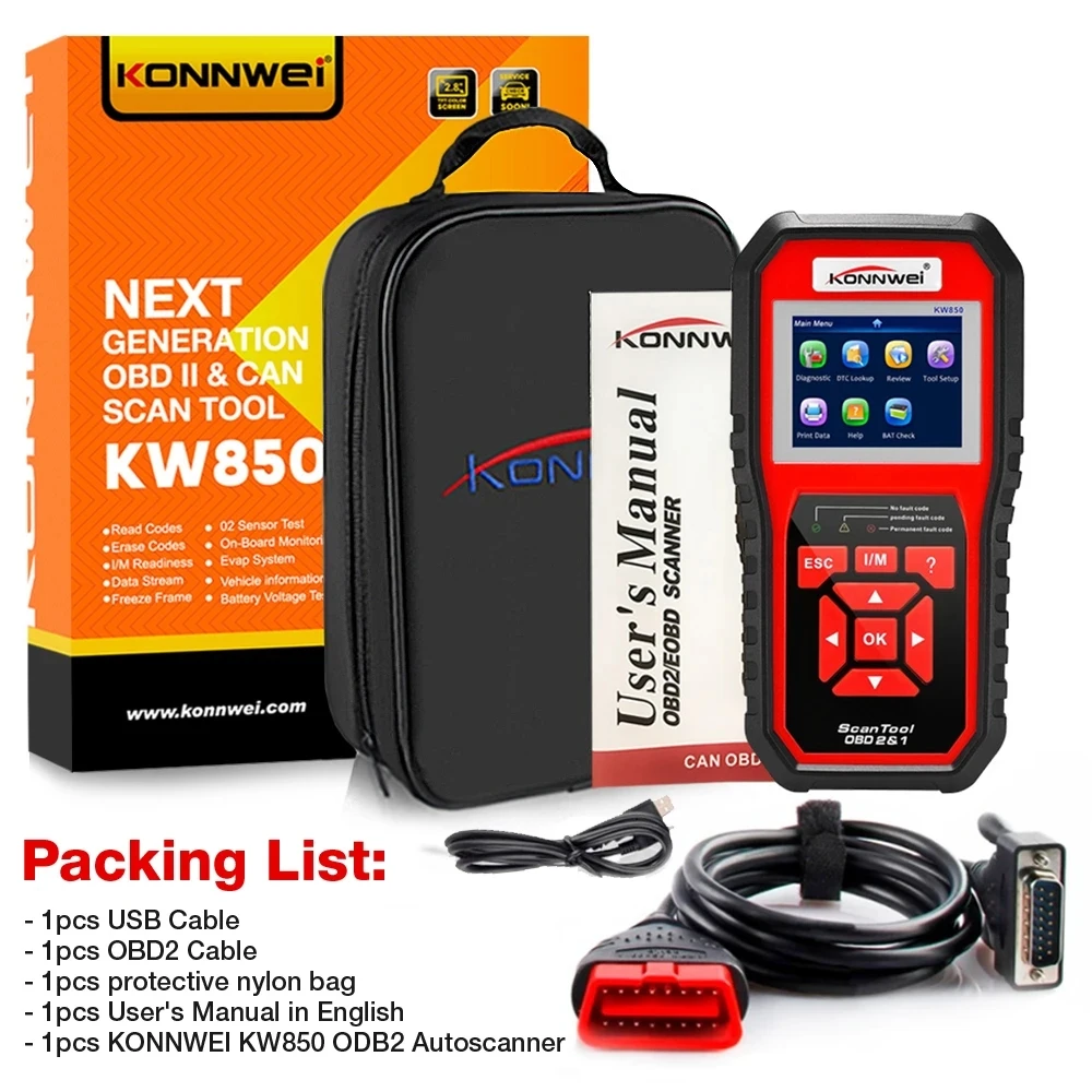 24€30 sur KONNWEI KW850 pleine OBD2 voiture Scanner Car Auto Diagnostic  Tool Lecteur de Code OBDII wedazano1320 - Accessoire téléphonie pour  voiture - Achat & prix