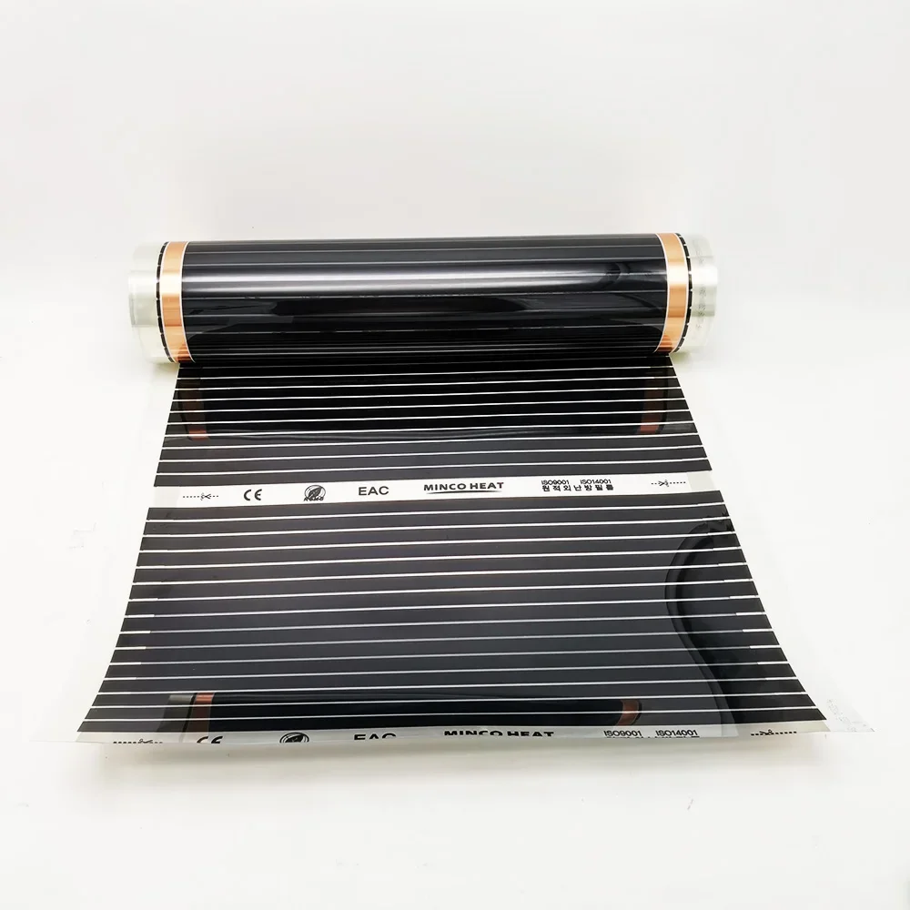 Electric Underfloor Heating Infrared Heating Film 200~240V 50/60Hz 220w/㎡ 220V 50/100cm Width 0.25~0.5 Square Meters