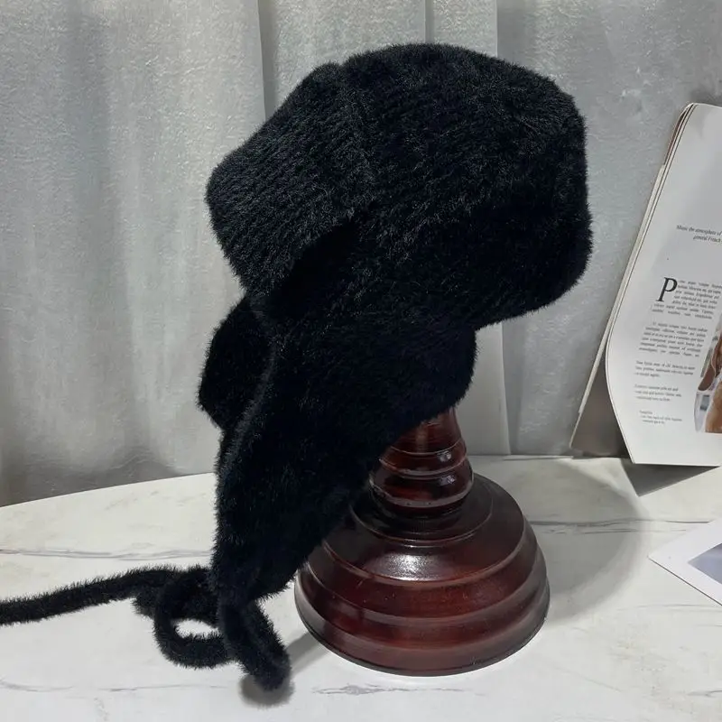 Winter Hat Keep Warm Bomber Hat Women Winter Aviator Trooper Velvet Warm Ear Protection Beanies Russian for Women Earflap Caps