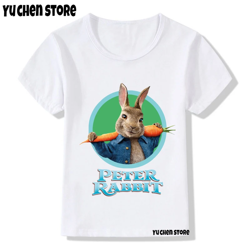 Peter Kawaii Kids T-Shirts Rabbit Printed Funny Movie Animal Kids Clothes Girls T-Shirt Harajuku Streetwear Summer Casual Tops cool shirts T-Shirts