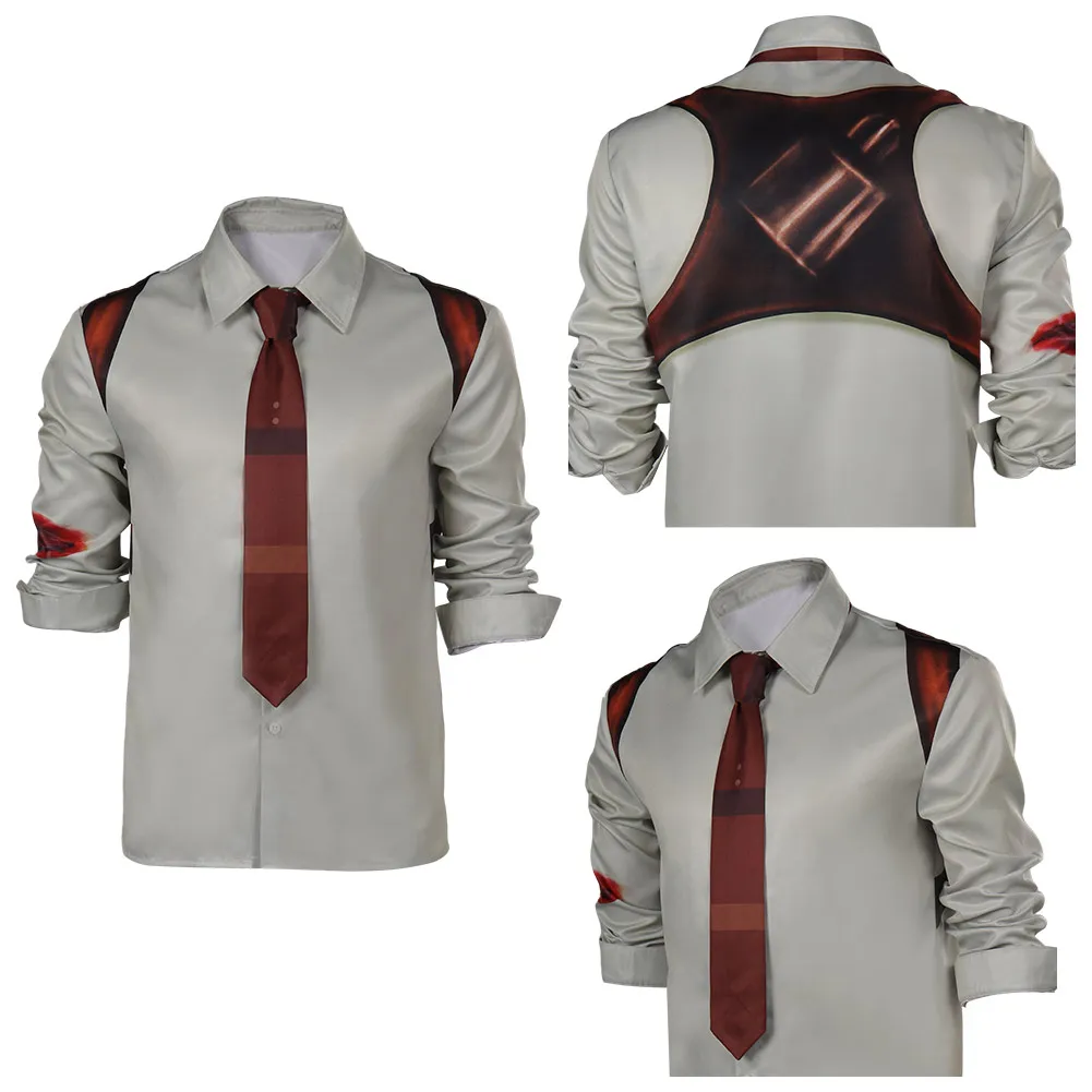 

Loki Cosplay Damaged Printed Shirt Tie Costume Suit For Adult Men Male Roleplay Outfits Halloween Carnival Party Disguise Suit