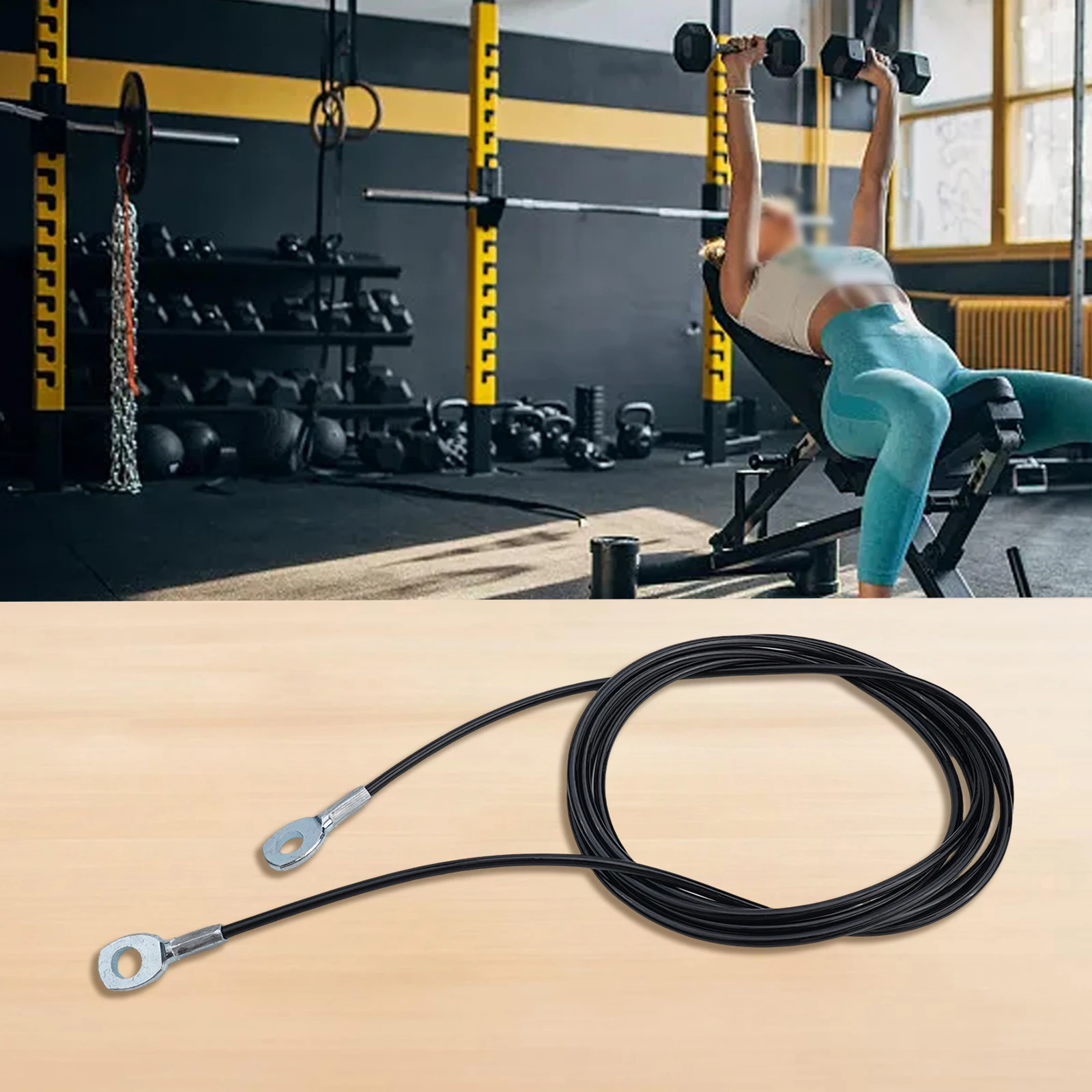 1.5M/2.5M/10FT Gym Steel Wire Rope DIY Weight Stack Cable Fitness Pulley Accessories Arm Biceps Strength Trainning Equipment