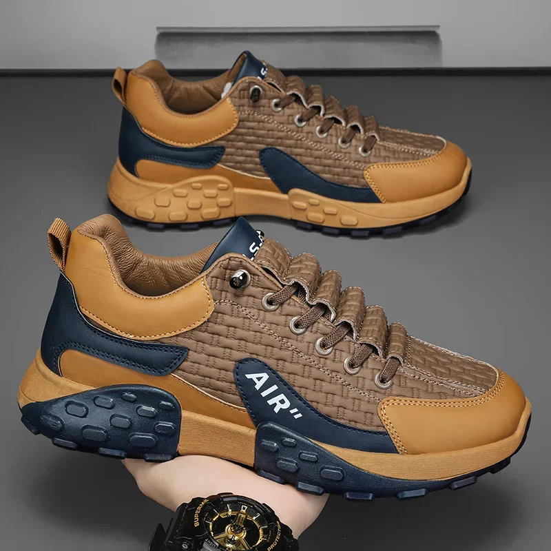 

Мужские кроссовки на толстой подошве, Повседневные Дышащие лоферы, уличная модная обувь для бега и прогулок