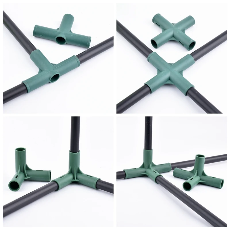 Greenhouse Frame Building Connector 19mm Gardening Flower Stands Plant Support Stereo Plane Joints Shelves Fixed Accessories plant support connector square tube connection piece