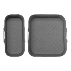 Set of 2 Reusable Silicone Air Fryer Liners (Grey)
